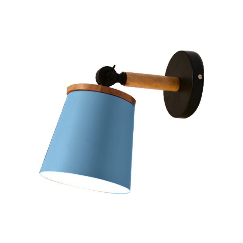Skørter | Single Light Trapeze Wall Lamp Rotatable Macaron Loft Metal Wall Lamp for Nightstand