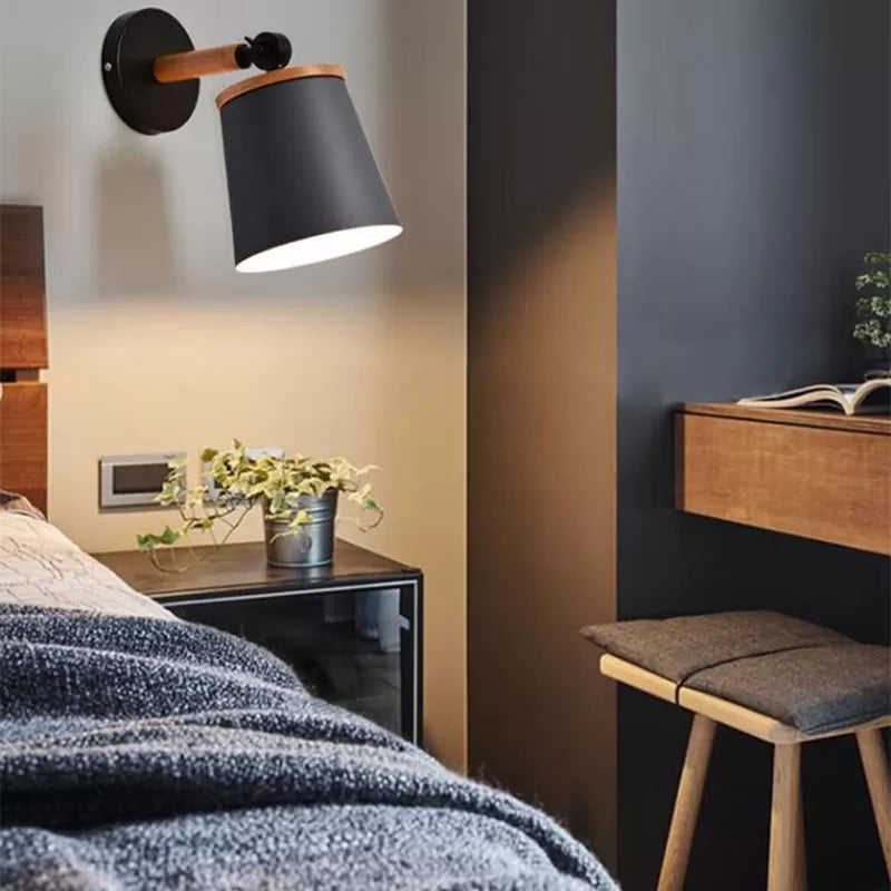 Skørter | Single Light Trapeze Wall Lamp Rotatable Macaron Loft Metal Wall Lamp for Nightstand