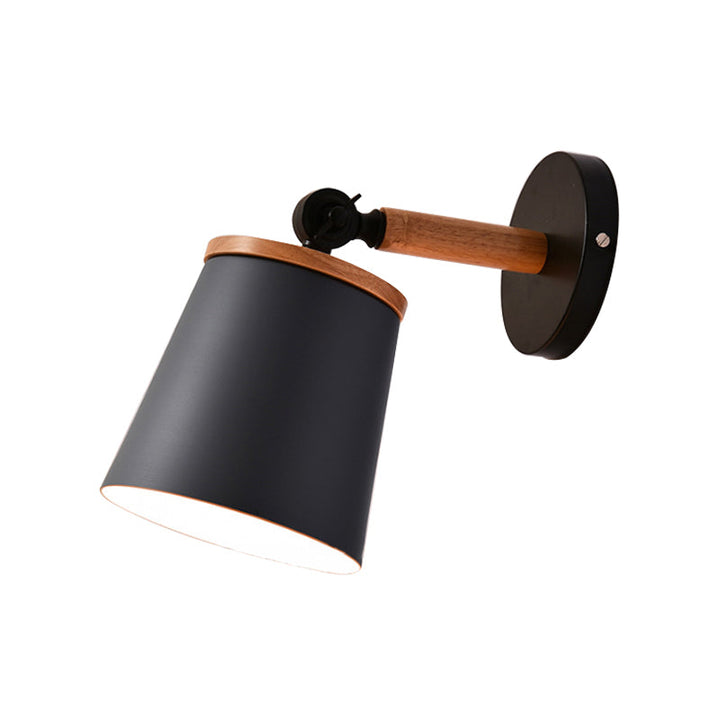 Skørter | Single Light Trapeze Wall Lamp Rotatable Macaron Loft Metal Wall Lamp for Nightstand