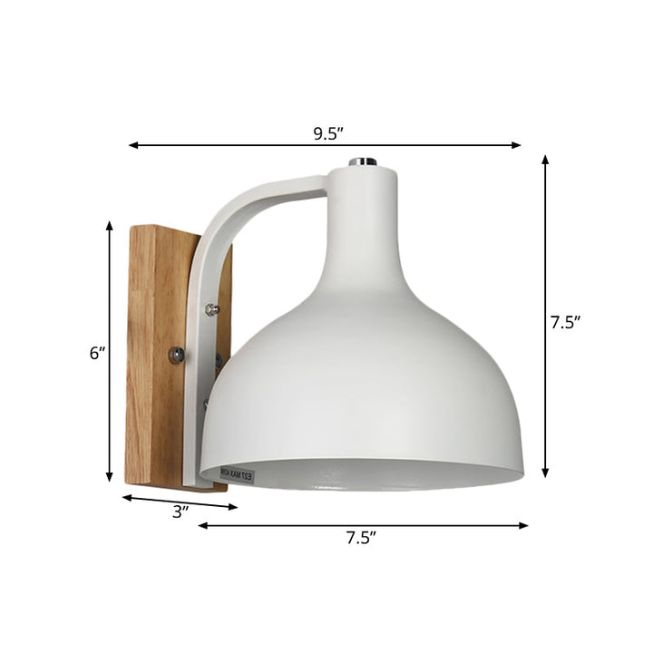 Skørter | Metal Bowl-Shaped Wall Lamp Living Room Single Light Nordic Style Undertone Wall Lamp