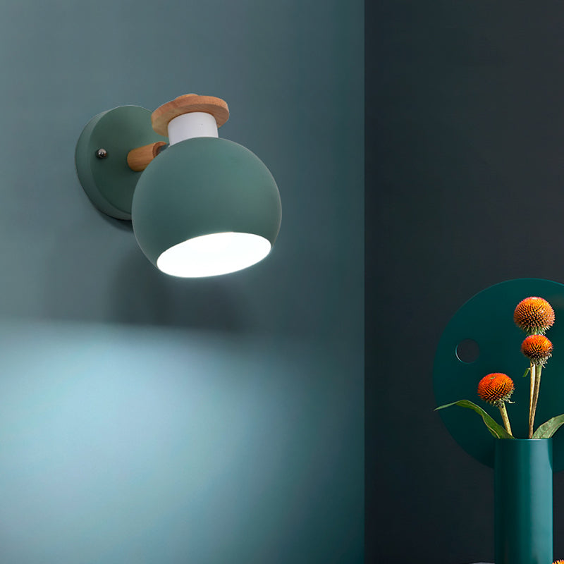 Skørter | Metal Globe Wall Lamp Rotatable 1 Light Nordic Style Wall Lamp for Children's Room Hallway