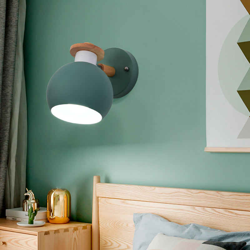 Skørter | Metal Globe Wall Lamp Rotatable 1 Light Nordic Style Wall Lamp for Children's Room Hallway