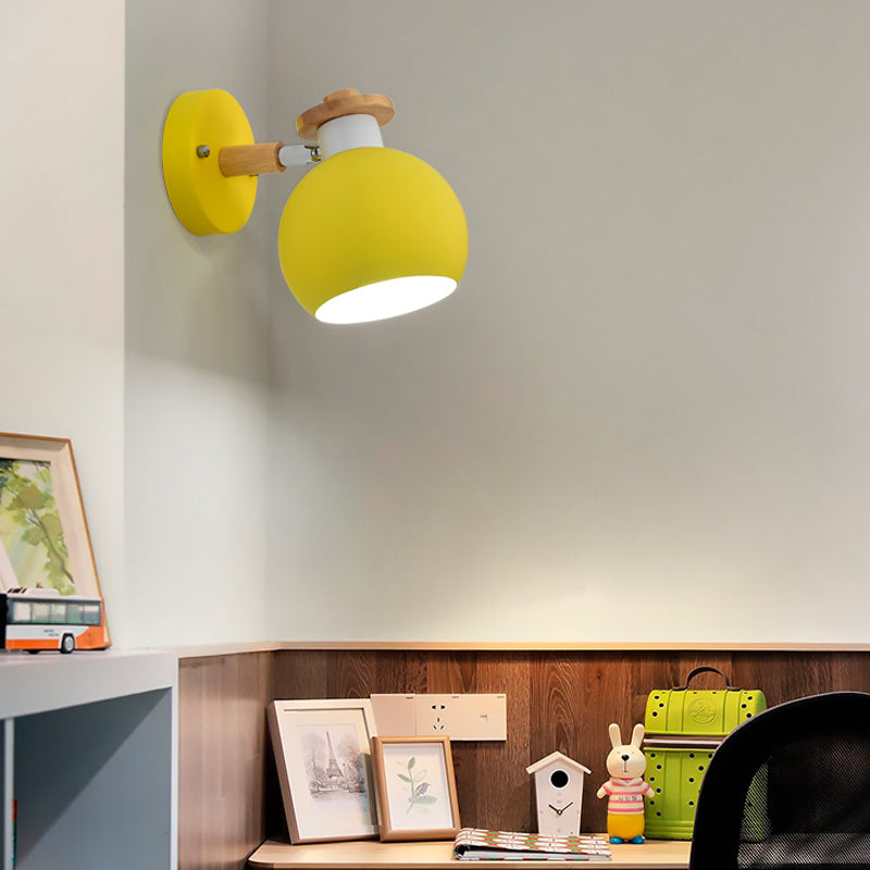 Skørter | Metal Globe Wall Lamp Rotatable 1 Light Nordic Style Wall Lamp for Children's Room Hallway