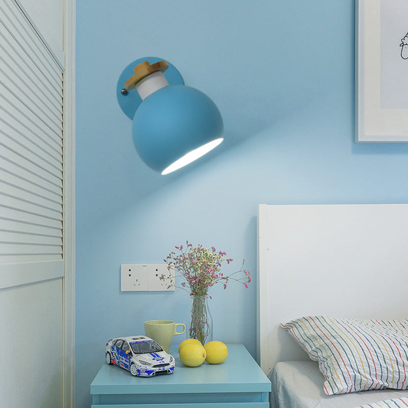 Skørter | Metal Globe Wall Lamp Rotatable 1 Light Nordic Style Wall Lamp for Children's Room Hallway