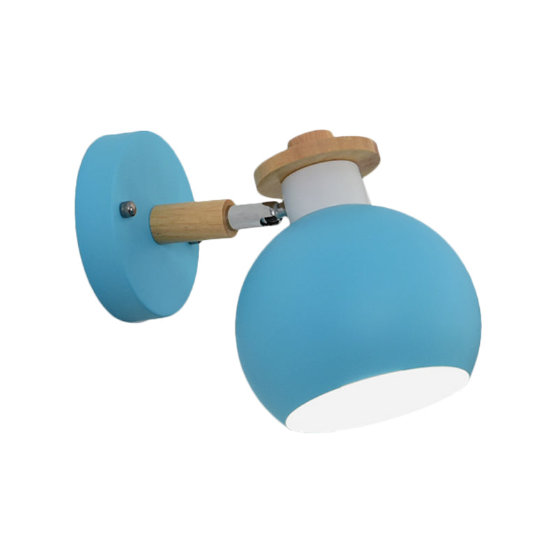 Skørter | Metal Globe Wall Lamp Rotatable 1 Light Nordic Style Wall Lamp for Children's Room Hallway