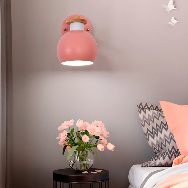 Skørter | Metal Globe Wall Lamp Rotatable 1 Light Nordic Style Wall Lamp for Children's Room Hallway