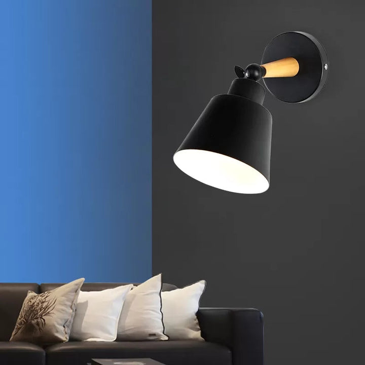 Skørter | Rotatable Dining Room Bucket Wall Lamp Metal One Light Modern Style Wall Sconce