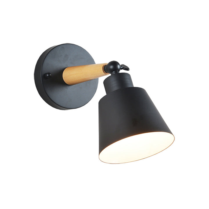 Skørter | Rotatable Dining Room Bucket Wall Lamp Metal One Light Modern Style Wall Sconce