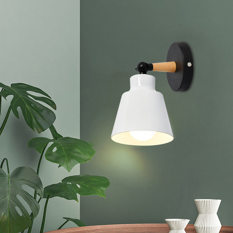 Skørter | Rotatable Dining Room Bucket Wall Lamp Metal One Light Modern Style Wall Sconce