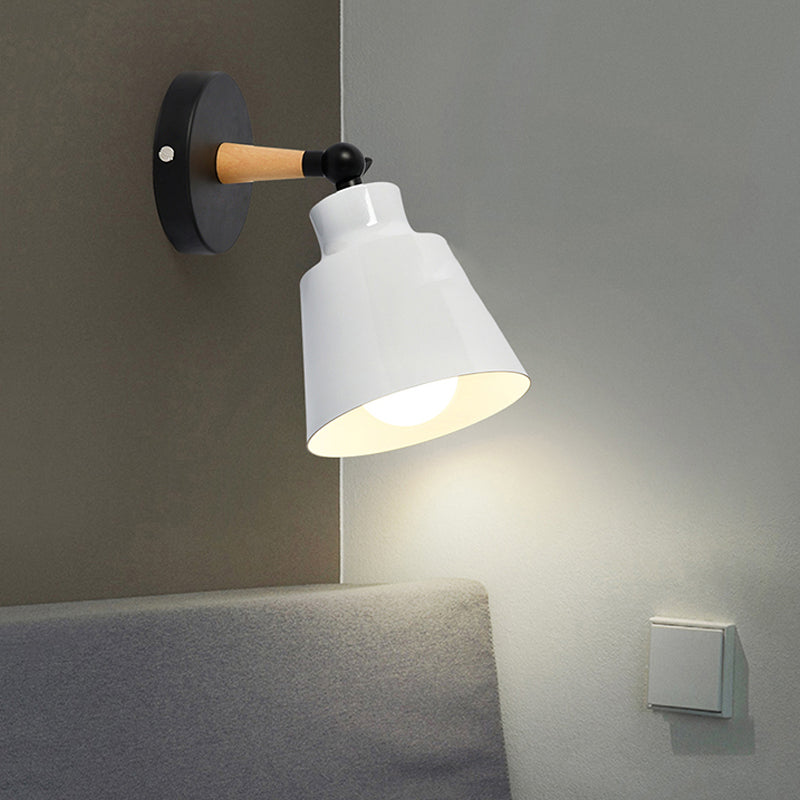 Skørter | Rotatable Dining Room Bucket Wall Lamp Metal One Light Modern Style Wall Sconce
