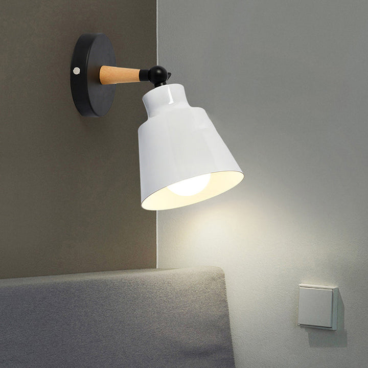 Skørter | Rotatable Dining Room Bucket Wall Lamp Metal One Light Modern Style Wall Sconce
