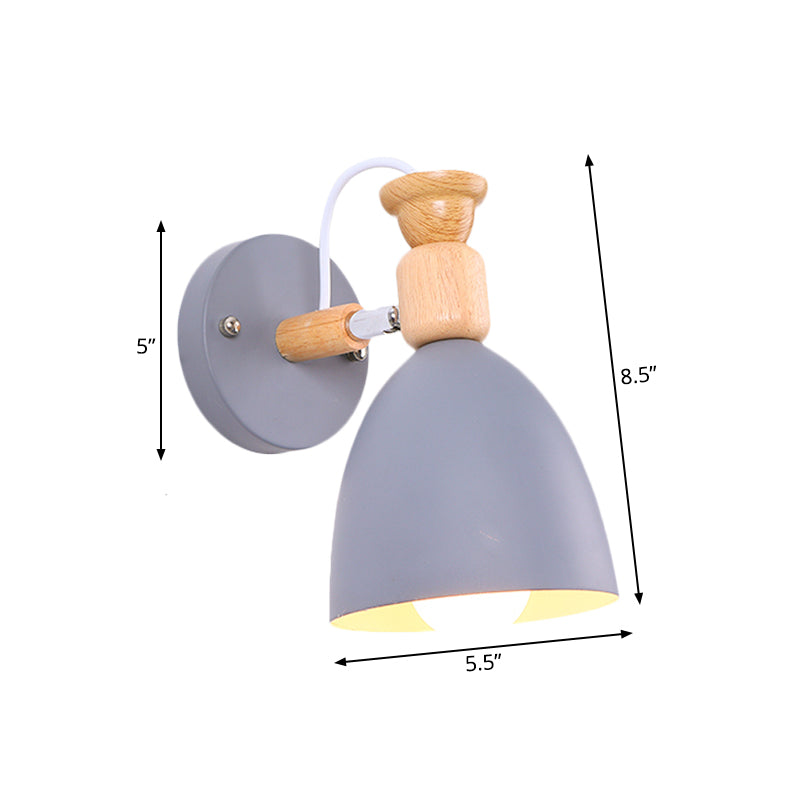 Skørter | Nordic Stylish Dome Wall Lamp Rotatable Metal One Bulb Undertone Wall Lamp for Preschool