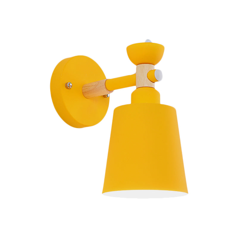 Skørter | Rotatable Nordic Style Wall Lamp with Bucket One Light Metal Wall Lamp for Adult Bedroom