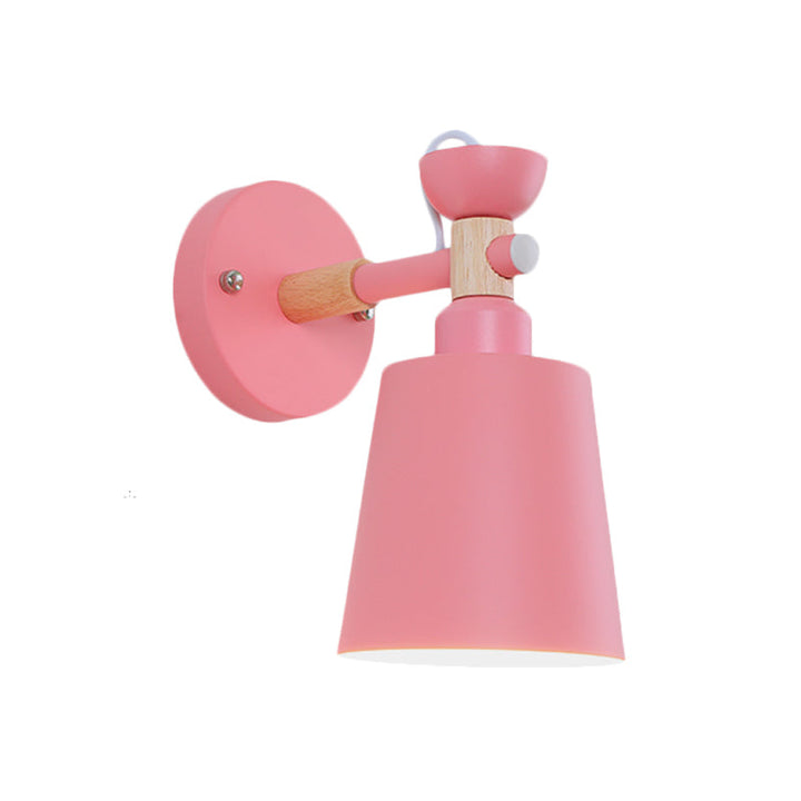 Skørter | Rotatable Nordic Style Wall Lamp with Bucket One Light Metal Wall Lamp for Adult Bedroom