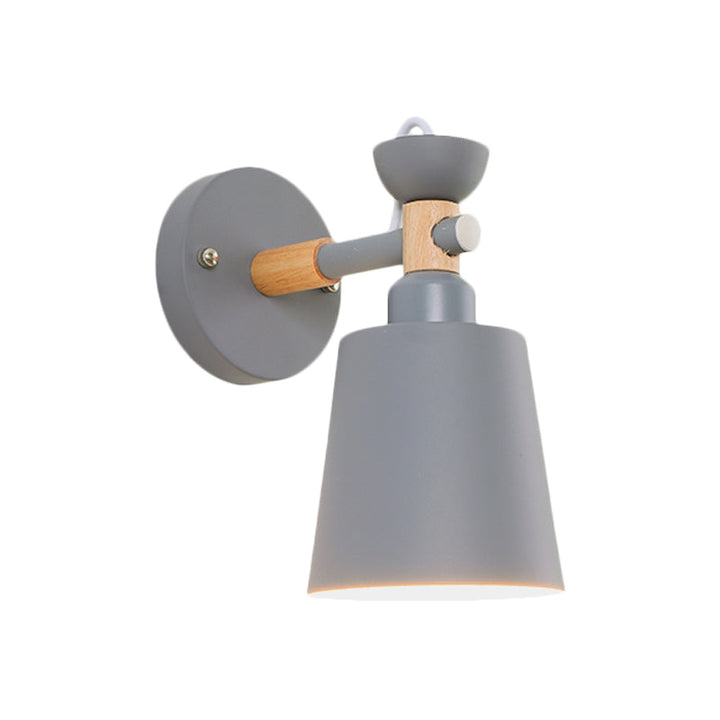 Skørter | Rotatable Nordic Style Wall Lamp with Bucket One Light Metal Wall Lamp for Adult Bedroom