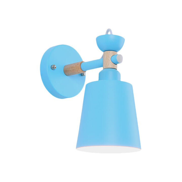 Skørter | Rotatable Nordic Style Wall Lamp with Bucket One Light Metal Wall Lamp for Adult Bedroom