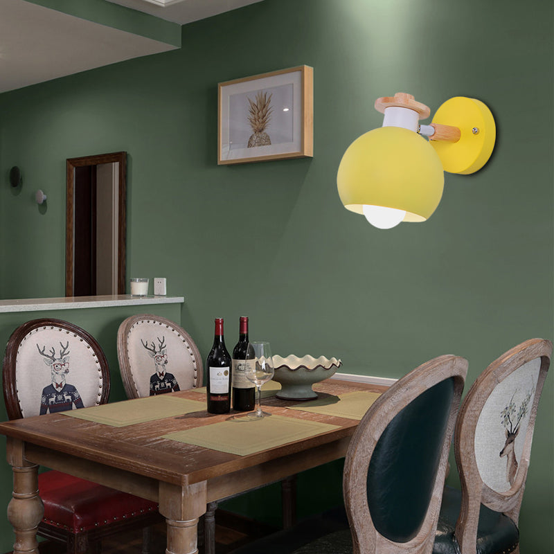 Skørter | Single light globe-shaped wall lamp Nordic metal wall light for kindergarten children's room
