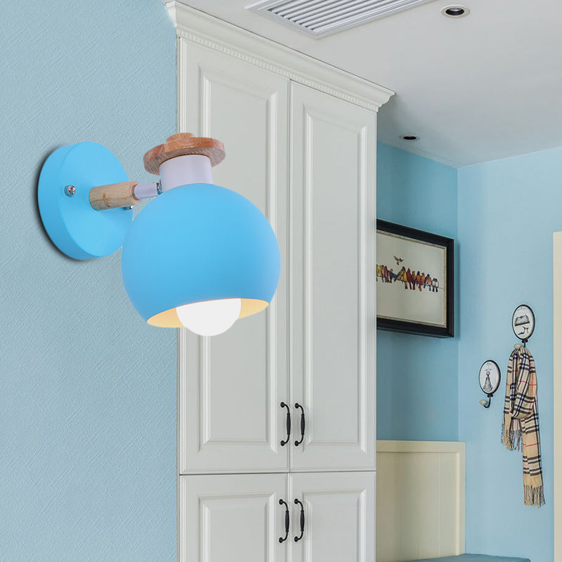 Skørter | Single light globe-shaped wall lamp Nordic metal wall light for kindergarten children's room