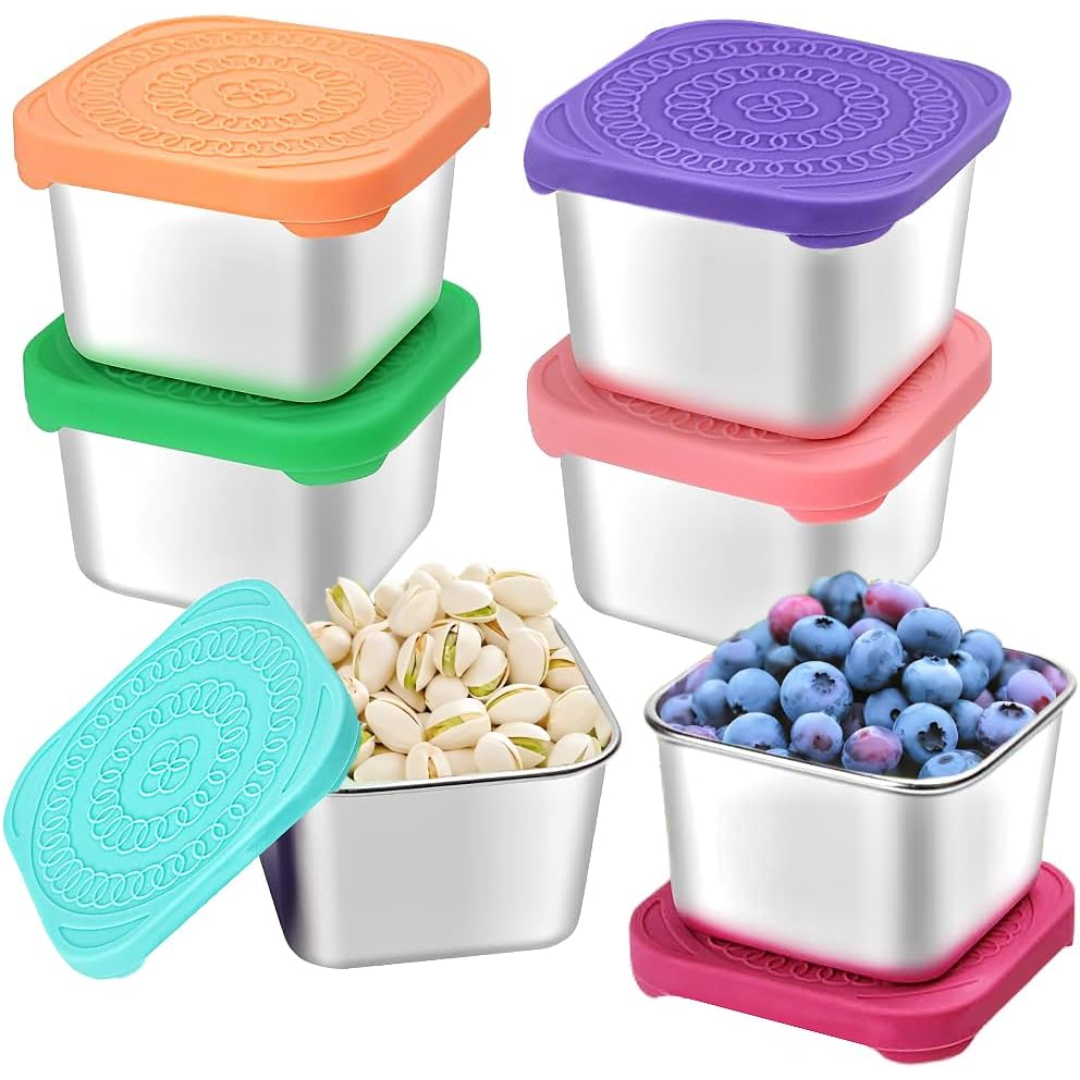 Lisslune | 175ml Stainless Steel Snack Boxes for Kids - 6-Pack