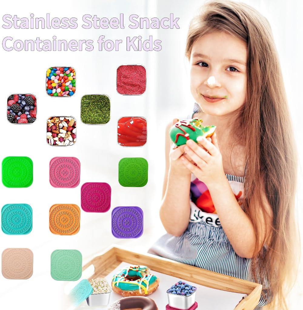 Lisslune | 175ml Stainless Steel Snack Boxes for Kids - 6-Pack