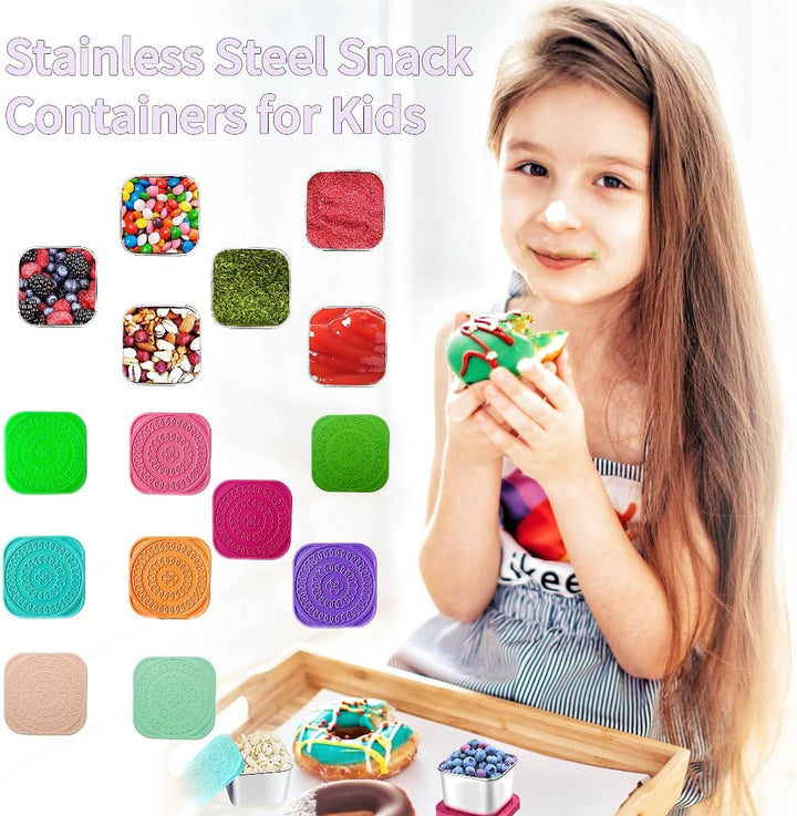 Lisslune | 175ml Stainless Steel Snack Boxes for Kids - 6-Pack