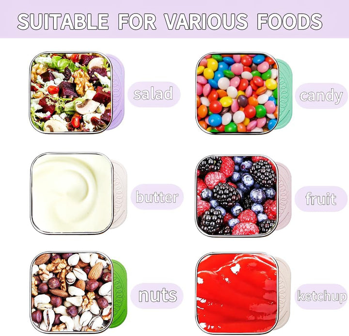Lisslune | 175ml Stainless Steel Snack Boxes for Kids - 6-Pack
