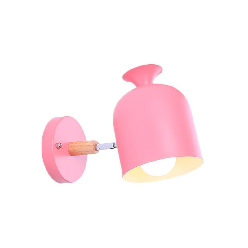 Skørter | Cup Shade Adult Bedroom Wall Lamp Rotatable Metal One Light Macaron Loft Wall Lamp