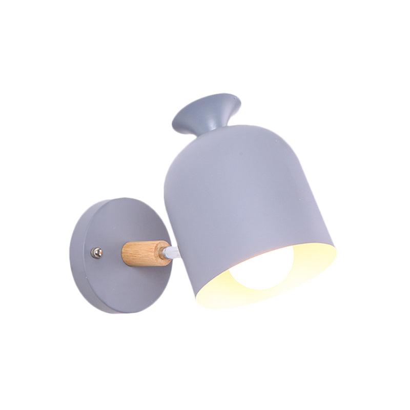 Skørter | Cup Shade Adult Bedroom Wall Lamp Rotatable Metal One Light Macaron Loft Wall Lamp