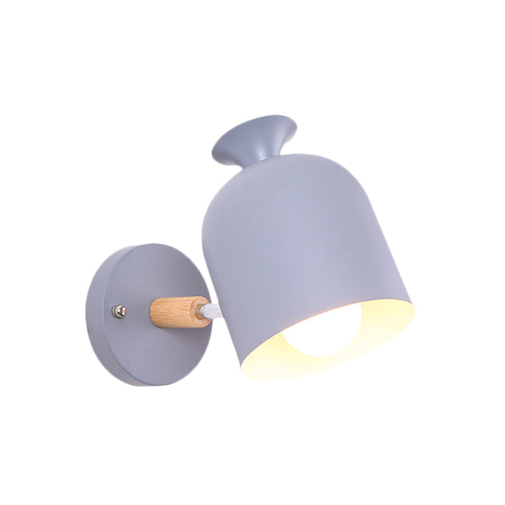 Skørter | Cup Shade Adult Bedroom Wall Lamp Rotatable Metal One Light Macaron Loft Wall Lamp