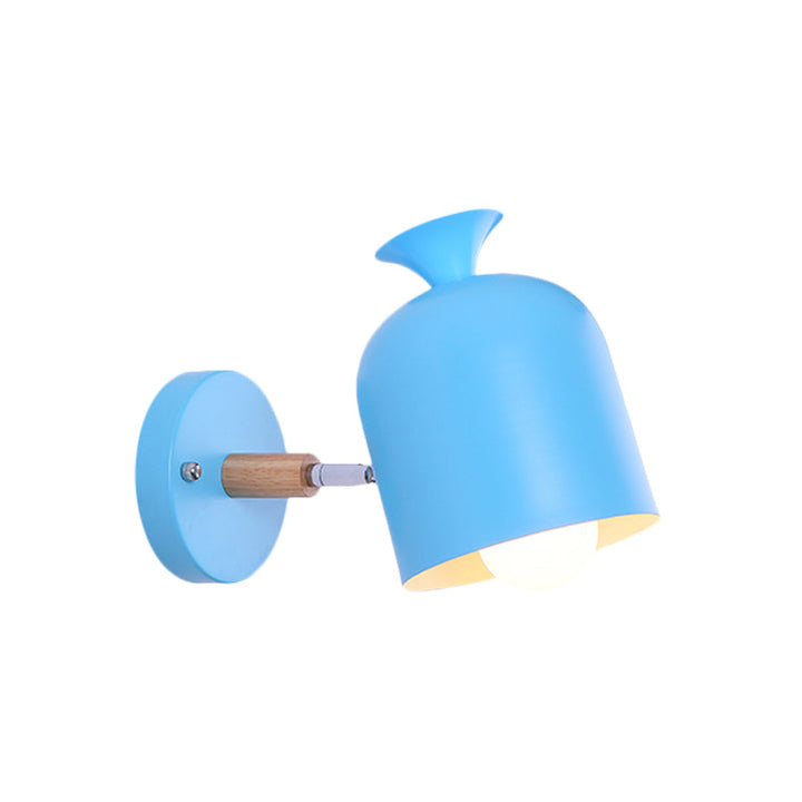 Skørter | Cup Shade Adult Bedroom Wall Lamp Rotatable Metal One Light Macaron Loft Wall Lamp