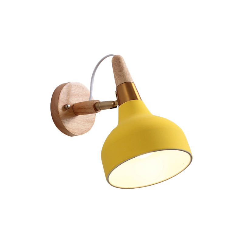 Skørter | Metallic Torch-shaped Wall Lamp Adjustable Angle 1 Light Nordic Style Wall Light for Nightstand