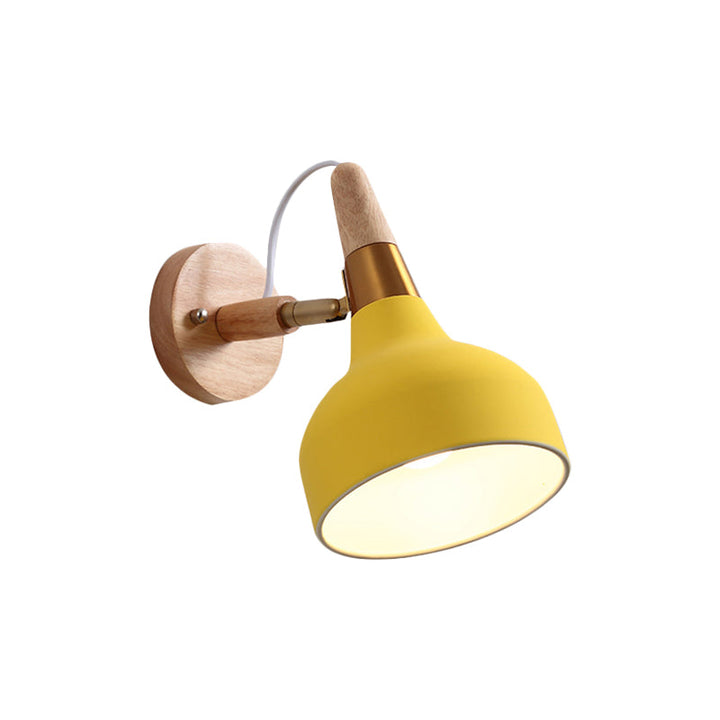 Skørter | Metallic Torch-shaped Wall Lamp Adjustable Angle 1 Light Nordic Style Wall Light for Nightstand