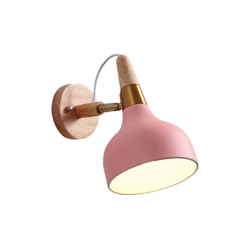 Skørter | Metallic Torch-shaped Wall Lamp Adjustable Angle 1 Light Nordic Style Wall Light for Nightstand