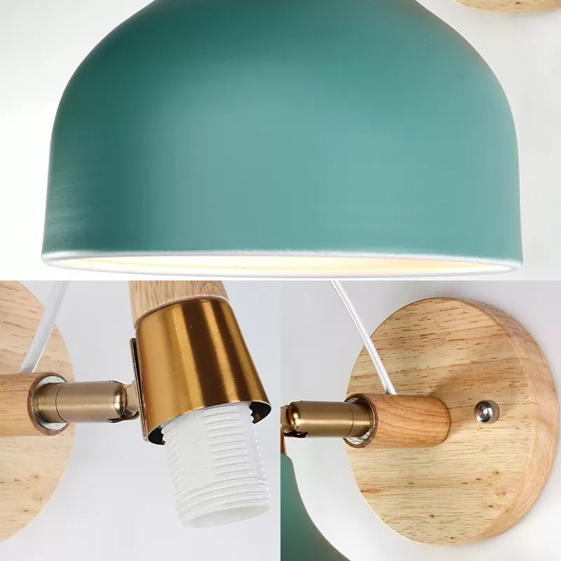 Skørter | Metallic Torch-shaped Wall Lamp Adjustable Angle 1 Light Nordic Style Wall Light for Nightstand