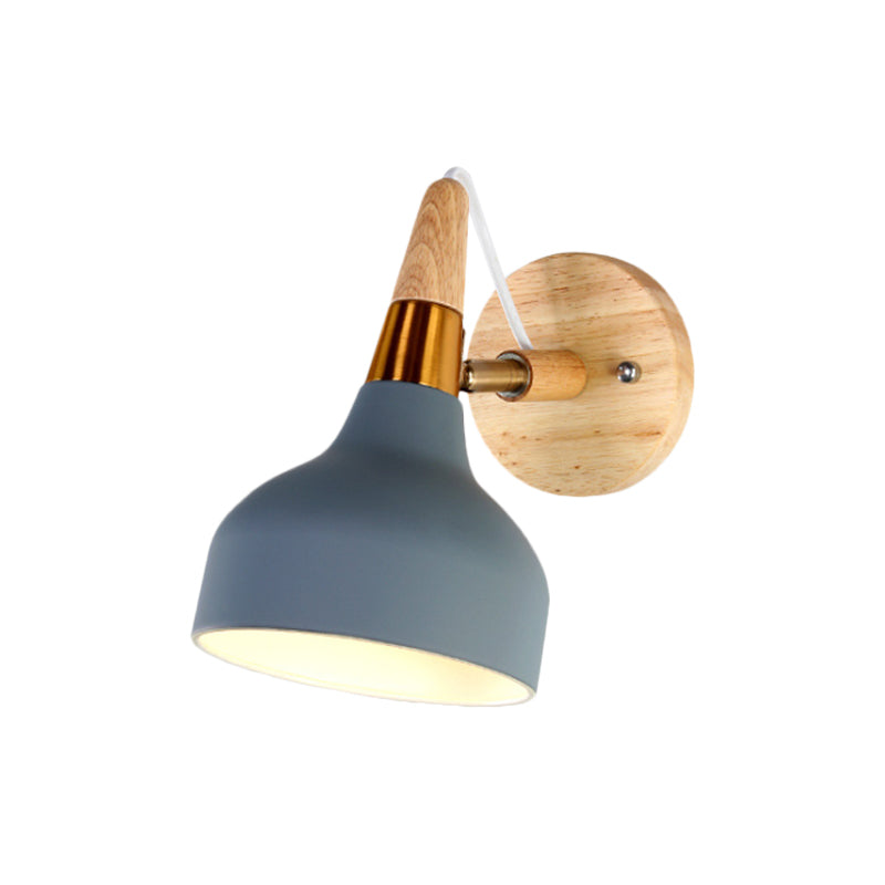 Skørter | Metallic Torch-shaped Wall Lamp Adjustable Angle 1 Light Nordic Style Wall Light for Nightstand