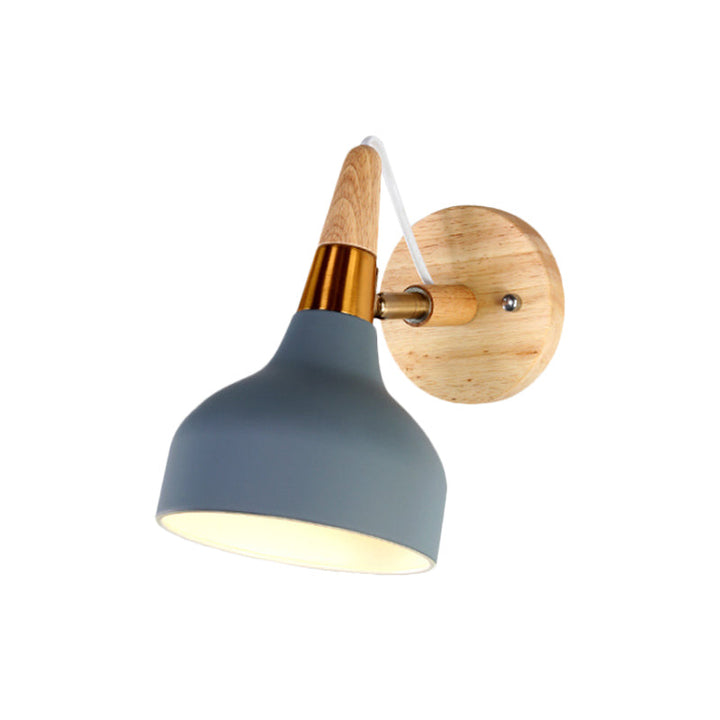 Skørter | Metallic Torch-shaped Wall Lamp Adjustable Angle 1 Light Nordic Style Wall Light for Nightstand