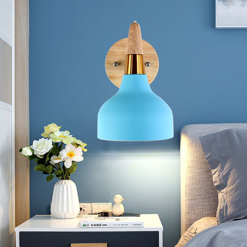 Skørter | Metallic Torch-shaped Wall Lamp Adjustable Angle 1 Light Nordic Style Wall Light for Nightstand