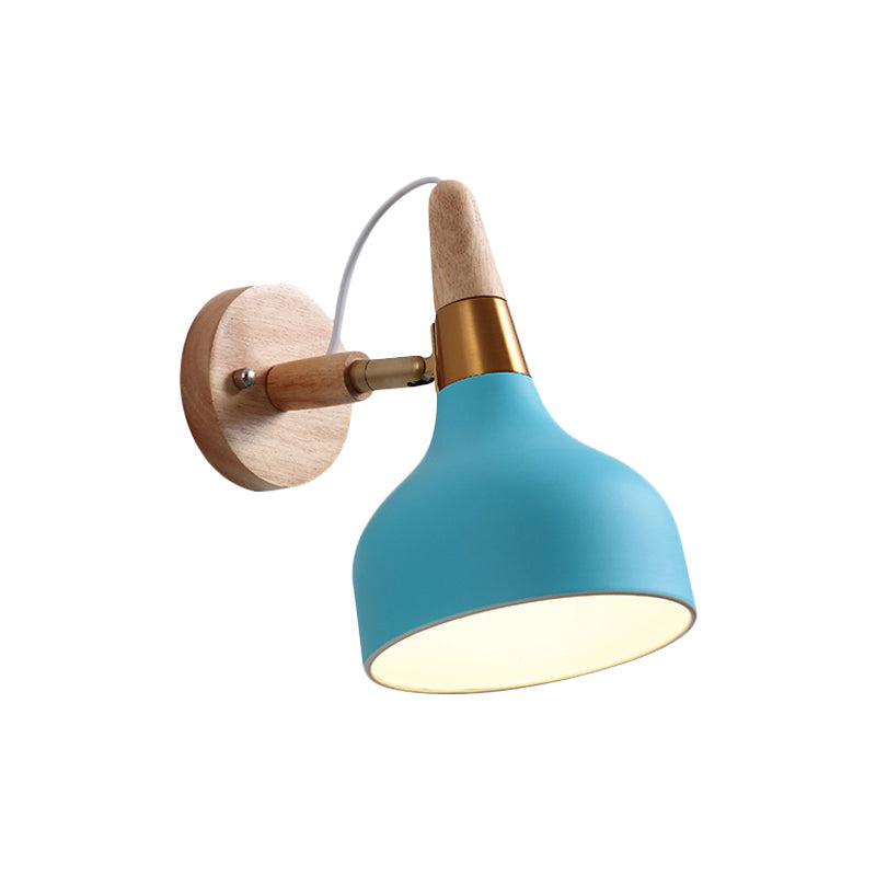 Skørter | Metallic Torch-shaped Wall Lamp Adjustable Angle 1 Light Nordic Style Wall Light for Nightstand