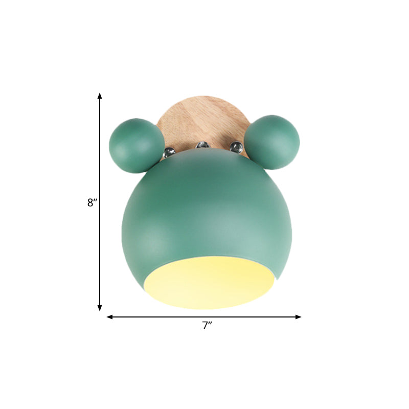 Skørter | Nordic Style Globe Wall Light Wood & Metal 1 Lamp Wall Light for Restaurant Corridor
