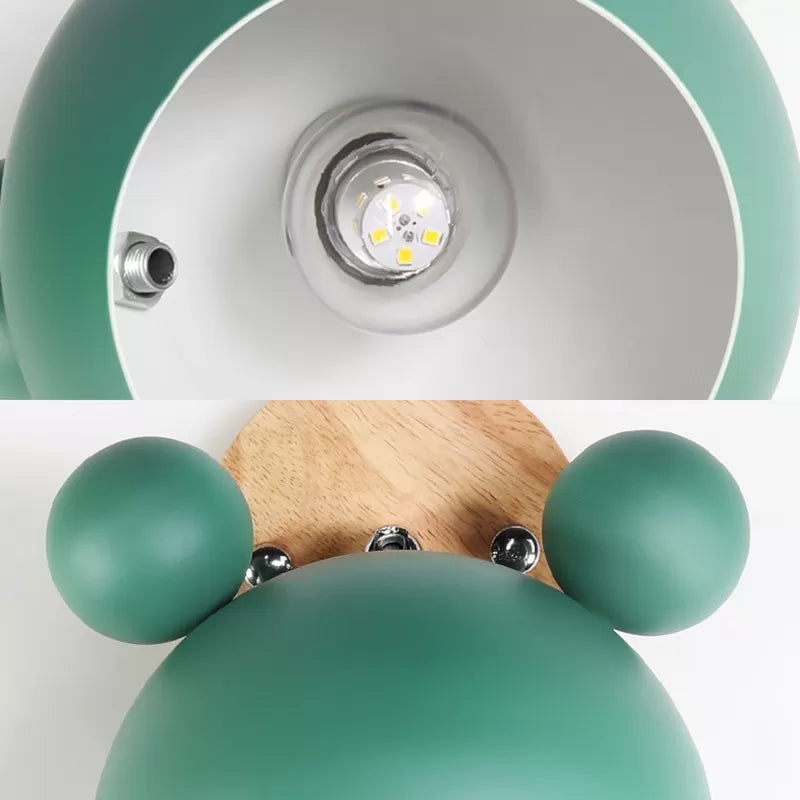 Skørter | Nordic Style Globe Wall Light Wood & Metal 1 Lamp Wall Light for Restaurant Corridor