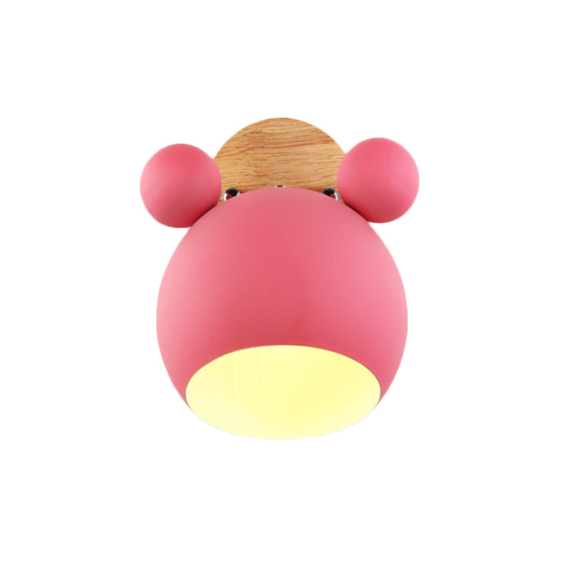 Skørter | Nordic Style Globe Wall Light Wood & Metal 1 Lamp Wall Light for Restaurant Corridor