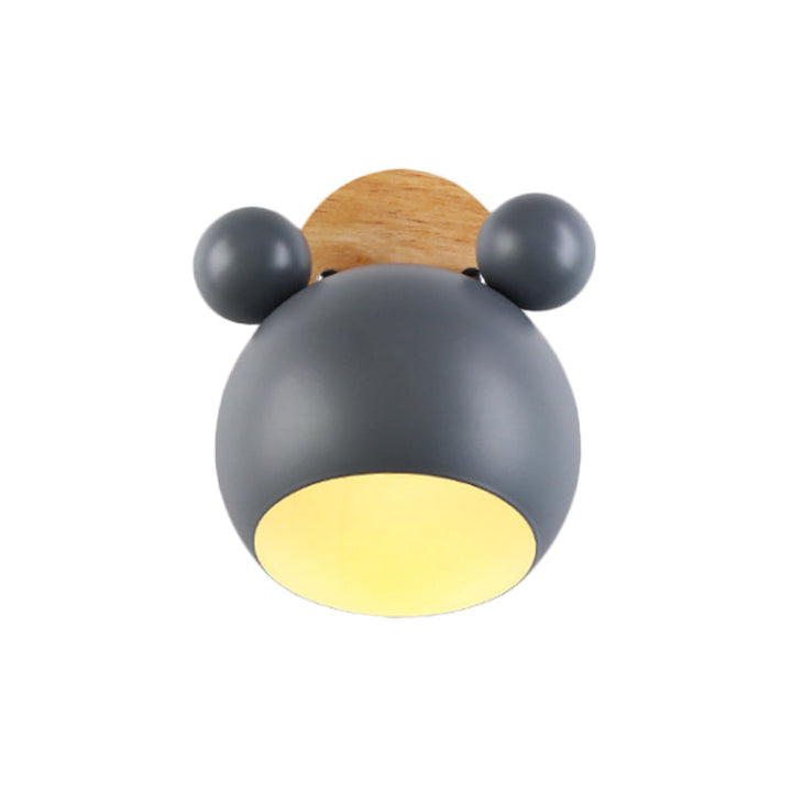 Skørter | Nordic Style Globe Wall Light Wood & Metal 1 Lamp Wall Light for Restaurant Corridor