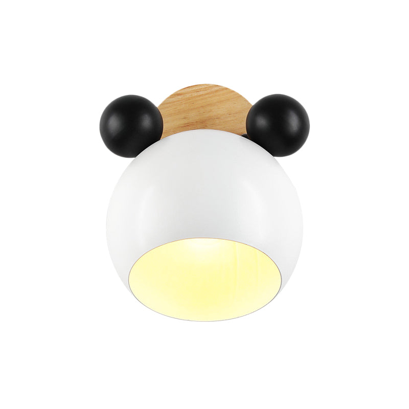 Skørter | Nordic Style Globe Wall Light Wood & Metal 1 Lamp Wall Light for Restaurant Corridor