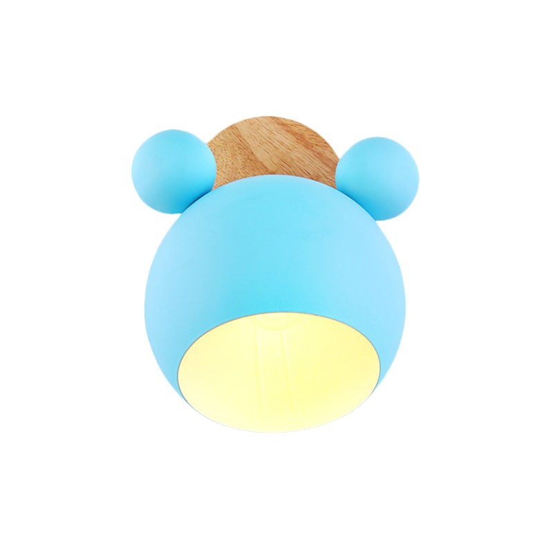 Skørter | Nordic Style Globe Wall Light Wood & Metal 1 Lamp Wall Light for Restaurant Corridor