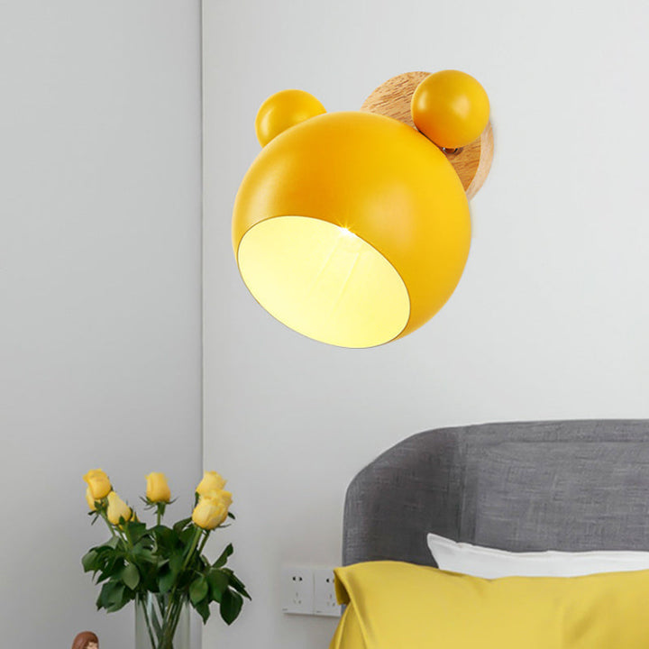 Skørter | Nordic Style Globe Wall Light Wood & Metal 1 Lamp Wall Light for Restaurant Corridor