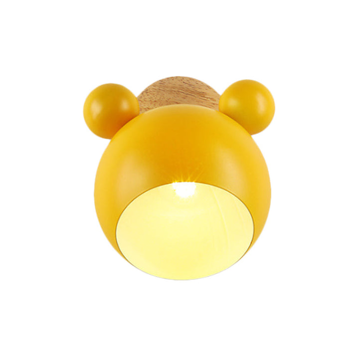 Skørter | Nordic Style Globe Wall Light Wood & Metal 1 Lamp Wall Light for Restaurant Corridor