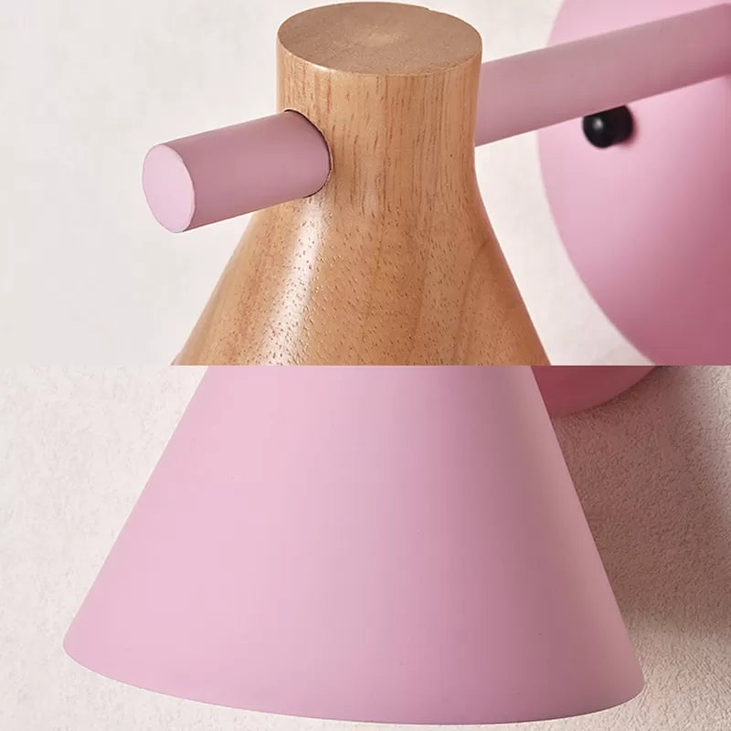 Skørter | Macaron Style Base Color Wall Lamp Conical Shade 1 Head Metal Wall Lamp for Kitchen Hallway