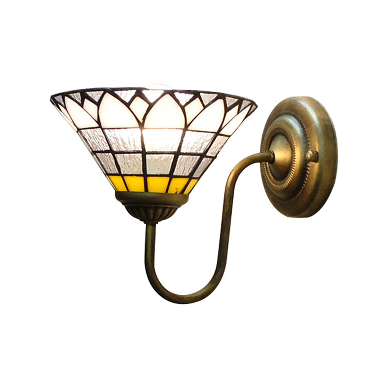 Lisslune | 1 head wall light fixture Baroque lotus clear dimple glass wall lamp for corridor