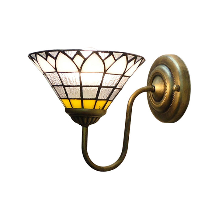 Lisslune | 1 head wall light fixture Baroque lotus clear dimple glass wall lamp for corridor