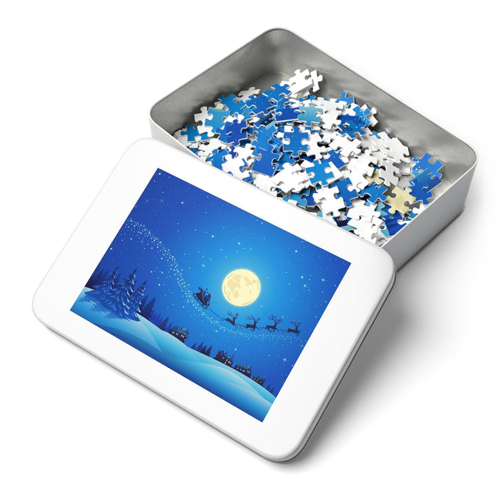 Lisslune | Customizable Family Puzzle Set in Stylish Metal Box - Made in the USA for Quality Time